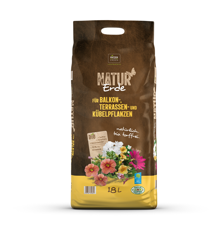 NATUR Erde für Balkon, Terrassen und Kübelpflanzen