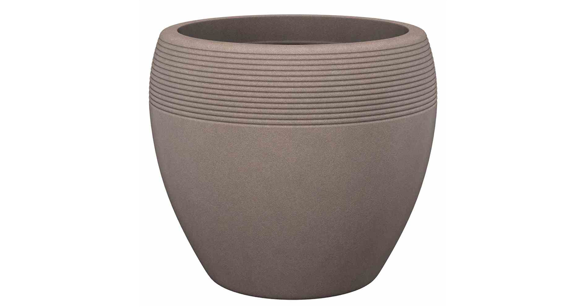 Scheurich Wave Globe, Pflanzgefäß Aus Kunststoff, Schwarz-Granit, 50 Cm Durchmes