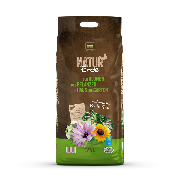 NATUR Erde für Blumen und Pflanzen im Haus und im Garten