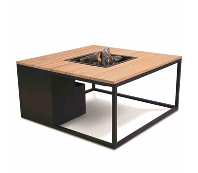 Cosi Cosiloft 100x100x48cm schwarz/teak Aluminium