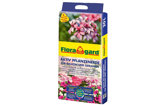 Floragard Aktiv Pflanzenerde für Balkon und Geranien